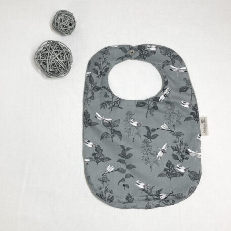 Bavoir Collector So Mout' micro-éponge et popeline motifs libellules avec poche collectrice 100% coton