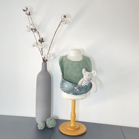 Bavoir Collector So Mout' micro-éponge et popeline motifs libellules avec poche collectrice 100% coton